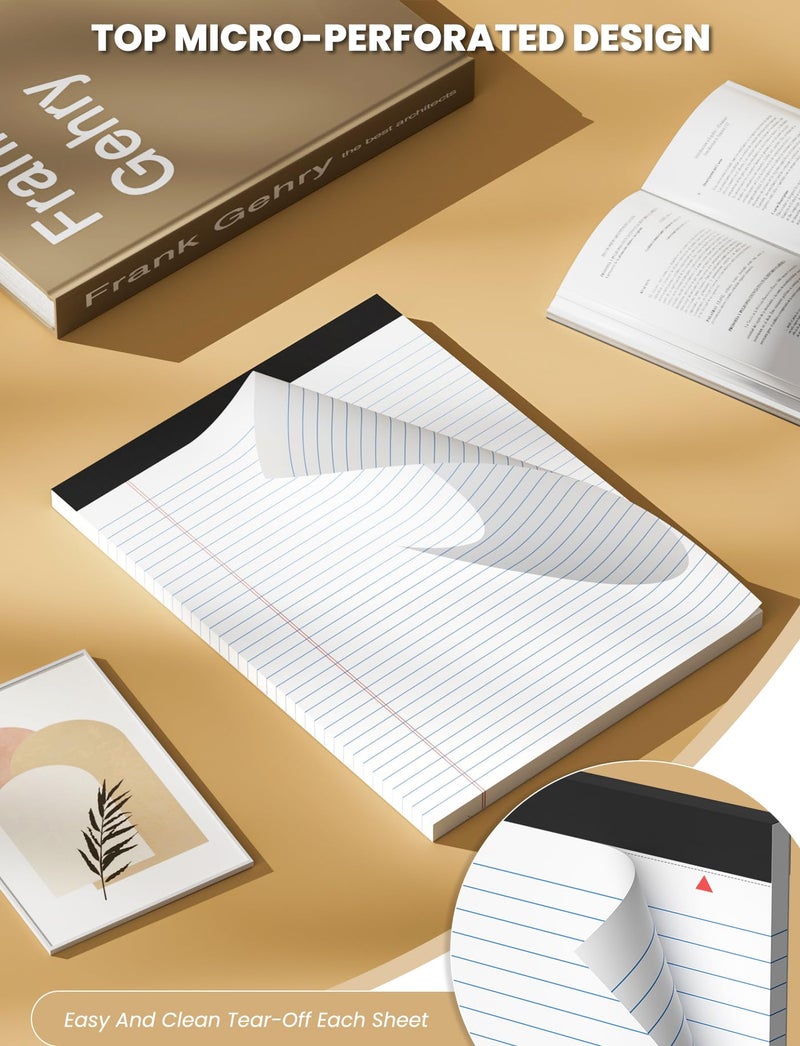Aidunmis 12 Pack White Legal Pads 8.5 x 11 College Ruled, 30 Sheets Per Note Pads 8.5 x 11, Perforated Lined Paper Pads 8.5 x 11.75, Writing Pads with Sturdy Backing, Legal Notepads for School, Office, Home - Image 3